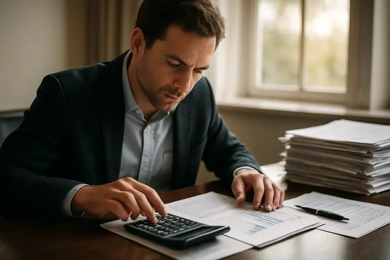 Auditors comparing reserve calculations with system reports and ledger records