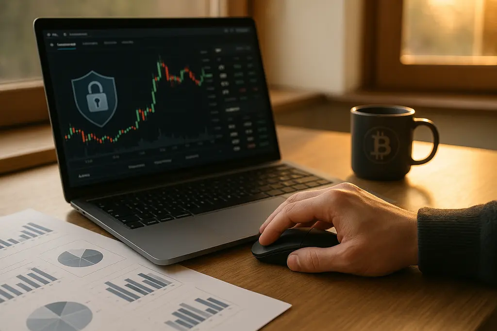 Analyst reviewing crypto security concerns on a laptop with wallet alerts nearby