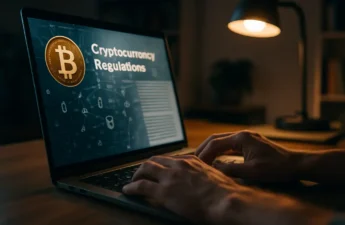 SEC Crypto Guidelines reviewed on a desk with crypto compliance notes and laptop
