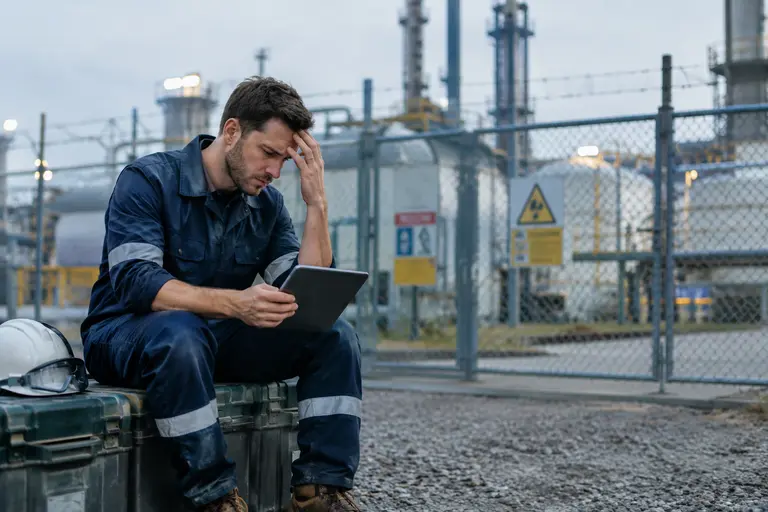 Technicians checking monitoring equipment in a server facility